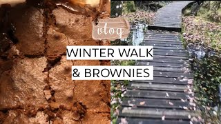 YUMMY FUDGE BROWNIES + WINTER WALK | VLOG