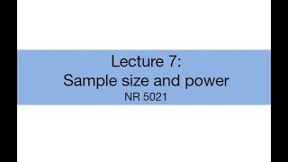 Lecture 7.1: Power and sample size