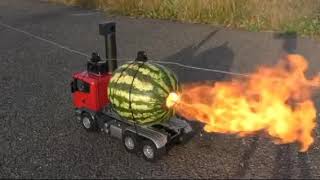 Watermelon Jet Truck | Super Firecracker Experiment | Do not try at home