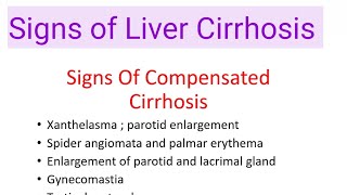 Signs of Liver Cirrhosis || Compensated || Decompensated ||