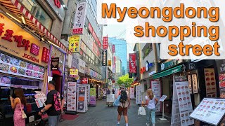 [4K] Walking tour along the famous shopping street by Myeongdong