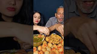 SPICY PANI PURI EATING CHALLENGE |GOLGAPPA ASMR #shorts #shortvideo #viral #mukbang #golgappaeating