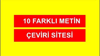 10 Farkli Çeviri Sitesi