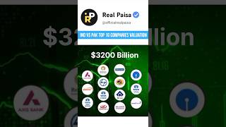 IND vs PAK Top 10 Companies Valuation Comparison | #top10 #nifty50 #shorts