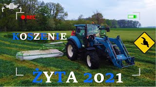 Koszenie Żyta 2021 New Holland T5 & SaMASZ