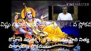 Vishnu Sahasranamam with meaning in telugu - Sloka 13, 14