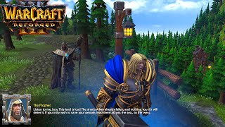 "The Prophet (Medivh) warn Arthas about Burning Legion" -  Warcraft III Reforged cut scene