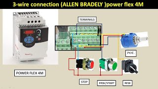 power flex 4M vfd 3-Wire connection and programming.