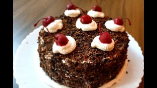 How to make Black Forest Cake at home | Black forest cake decoration | Cake recipes in Tamil | Cake