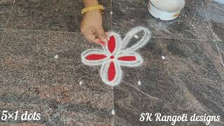 simple 5 dots muggulu 🐝 easy margazhi kolam 🐝 beginners rangoli for dhanurmasam 🐝margali 2023