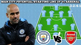 🚨 MANCHESTER CITY POTENTIAL STARTING LINE UP VS ARSENAL 🔥 EPL 2024/2025 SEASON| PEP VS ARTETA ✅