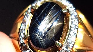 Bangsing kresnadana star 12 HQ / natural sapphire thailand no treatment ring perak handmade