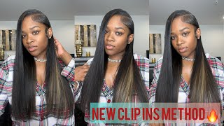 NEW Clip- Ins Method 🔥 EASY AND LONGER LASTING INSTALL🔥🔥|Kinky Straight Hair 😍