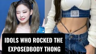 Female Idols Who Boldly Exposed Their “Thong Straps #jennie #yoon #yunjin #sakura