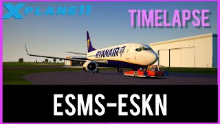 X-Plane 11 | ESMS-ESKN | Timelapse | IXEG B737-300