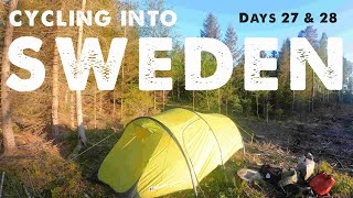 Cycling into Sweden and wild camping for the 1st time on the trip 🇸🇪