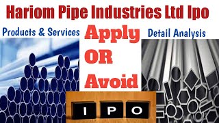 Hariom Pipe Industries Limited Ipo detail analysis / products & Services / P&L / #ipo #rrk