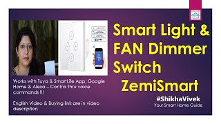 Smart Fan & Light Switches Tuya Smartlife App: WiFi Touch panel modular Switchboard SMART Home India