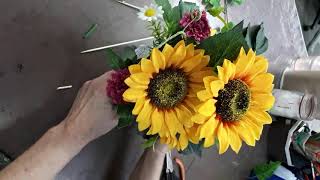 Making Artificial Sunflower Arrangement - Fresh Flowers Delivery Singapore