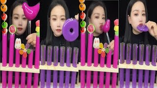 WOW ASMR PURPLE 💜 CANDY🍭DRINK🍷AMAZING CHALLENGE 😍 #tiktok#mukbang#asmr#ssoyoung#youtube#food