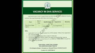 DHA Karachi jobs | DHA jobs 2023 | Intermediate jobs | jobs for Intermediate  | Jobz Pakistan