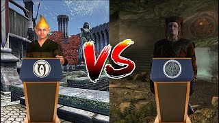 The Dragonborn vs The Champion of Cyrodiil: Cicero and Adoring fan debate (A.I.)