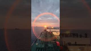 Unusual sunset at sea #sea #sunset #ship #shorts #short