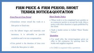 TENDERING & PREQUALIFICATION PROCEDURES