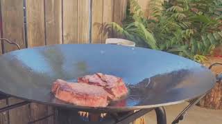 Ribeye Steaks in my Cowboy Wok Discada