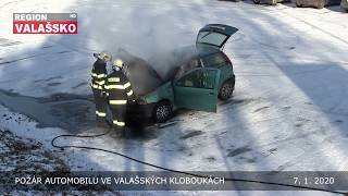 Hasiči likvidovali požár osobního automobilu ve Valašských Kloboukách