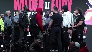 Tyson Fury and Deontay Wilder 2 Pre Fight Press Conference nearly Fight face to face