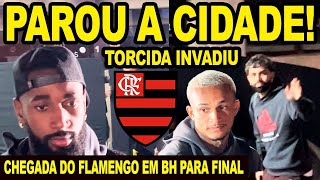 PAROU A CIDADE! TORCIDA DO FLAMENGO INVADE HOTEL EM MINAS PARA CHEGADA DO MENGÃO! COPA DO BRASIL! E+