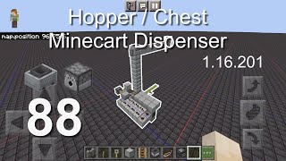 Minecraft Bedrock Tutorials(88) - How to build a Hopper / Chest Minecart Dispenser (1.16.201)