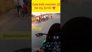 Cute Kids reactions on my zx10r 😍💥❤️ #shorts #viral #speedoerror #ninjazx10r #kidsreactions