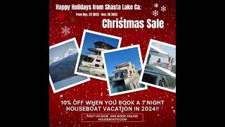 Merry Christmas From Shasta Lake - Houseboats.com Christmas 2023 #houseboat #travel #shastalake