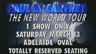 Paul McCartney New World Tour in Adelaide commercial - February 1993