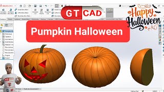 How to Design a 🎃Pumpkin in SolidWorks #gt_caad #gt_cad #Pumpkin_SolidWorks #Halloween #3dcad