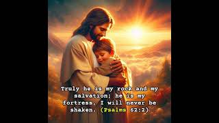 Truly he is my rock and my salvation; he is my fortress, I will never be shaken #salvation #jesus