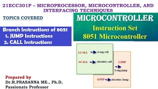 8051 Instruction Set - Branching Instructions (Jump & Call Instructions)