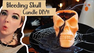 CREEPY CRAFT | Dollar Tree Bleeding Skull Candle DIY