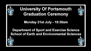 Graduation 2014, Department of Sport and Exercise Science School of Earth and Environmental Sciences