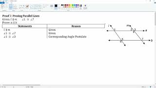 Proving Parallel Lines. Proof 7