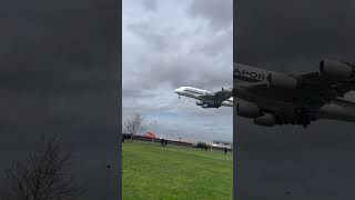 OMG Singapore airlines A380 landing at Heathrow #shorts #aviaton