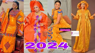 💥Mode 2024💥Regardez les meilleurs modèl 2024 de getzner & bazin riche en couleur Orange mode senegal