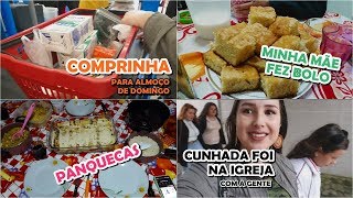 TIVEMOS VISITA NESSE DOMINGO | FIZ PANQUECA DE FORNO NO ALMOÇO | CAFÉ DA TARDE NA CASA DA MÃE