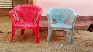 Waste Damage Plastic Chair Make Beautiful Cement From a Plastic Chair - At Home DIY Ideas