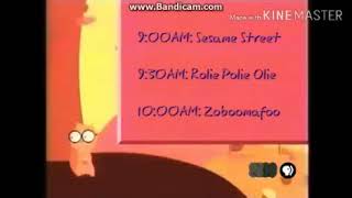 PBS Kids Schedule ID - Squirrel (WXNC 2001)