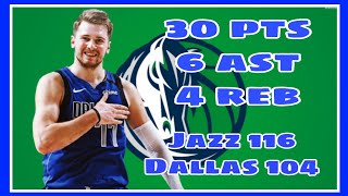 Luka Doncic Game Highlights vs Utah Jazz 30pts 6ast 4reb