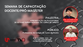 LIVE: APRESENTAÇÃO DA PLATAFORMA DE ESTÁGIO SUPERVISIONADO DO CURSO DE DIREITO