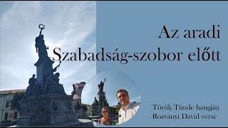 Az aradi Szabadság-szobor előtt